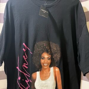 Forever 21 Black Graphic T-Shirt Whitney Houston